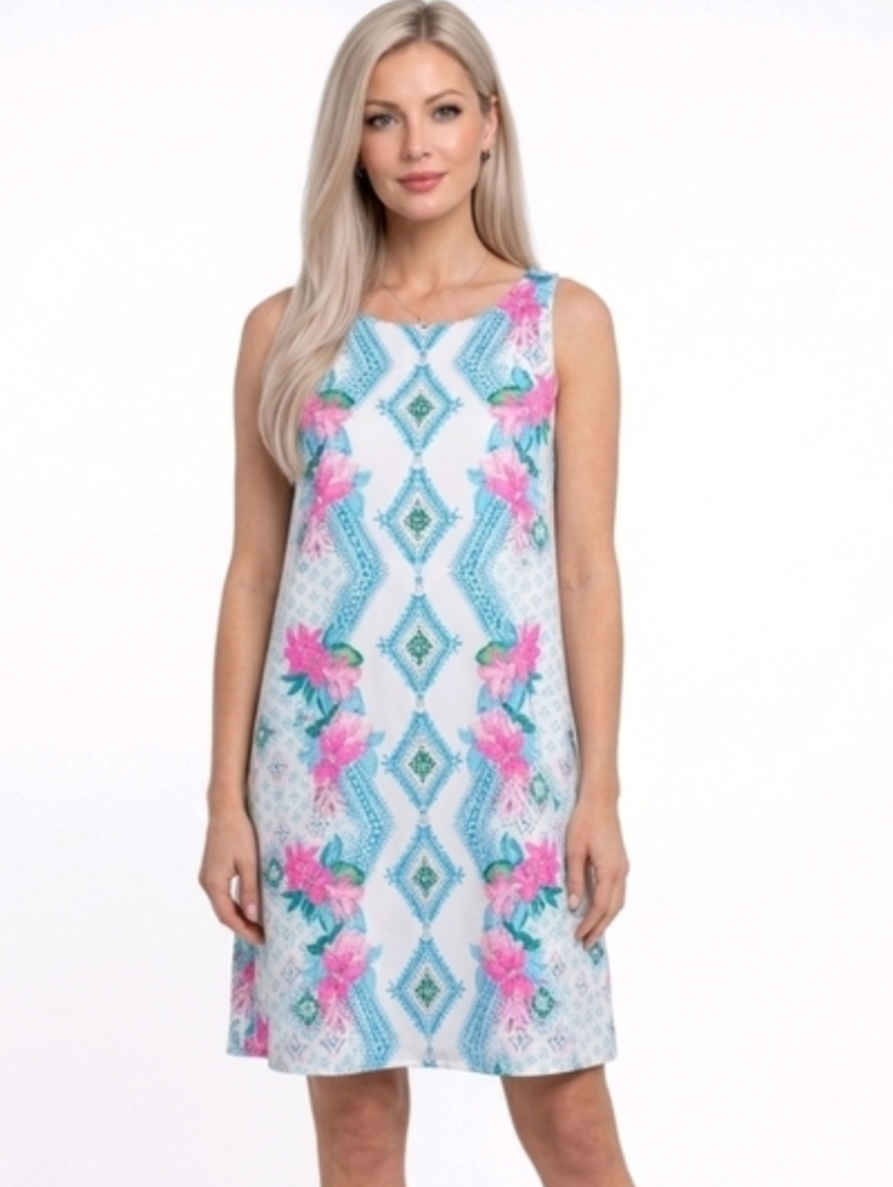 Lilly Pulitzer Jackie Floral And Geometric Print Sleeveless Shift Dress Size XS